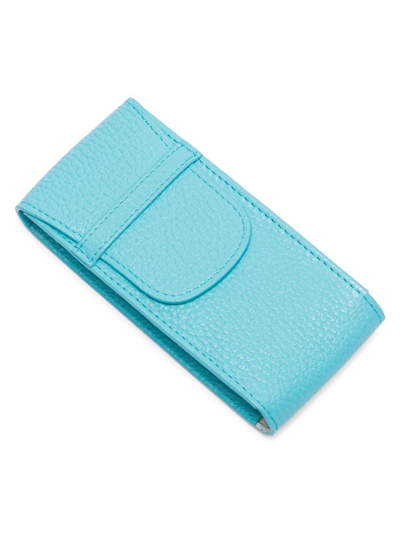 Rapport London Portobello Turquoise Leather Single Watch Pouch In Blue