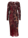 MARCHESA WOMEN'S FLORAL BEADED & EMBROIDERED DRESS