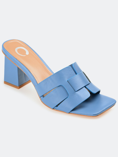 Journee Collection Women's Renatta Woven Block Heel Dress Sandals In Blue