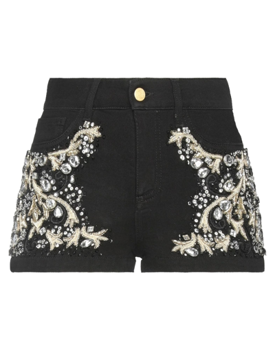 Amen Couture Denim Shorts In Black