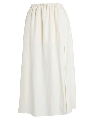 Other Stories &  Woman Midi Skirt Ivory Size 12 Viscose, Linen In White