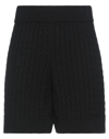 Brand Unique Woman Shorts & Bermuda Shorts Black Size 2 Viscose, Wool, Polyamide, Cashmere
