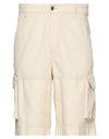 Historic Man Shorts & Bermuda Shorts Beige Size S Cotton