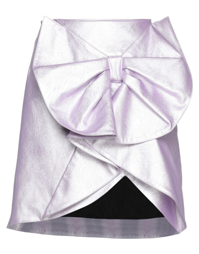 Gna Gina Gorgeous Woman Midi Skirt Lilac Size 6 Polyurethane, Viscose In Purple