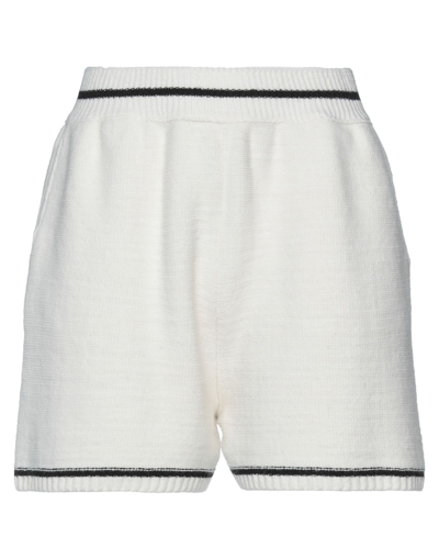 Soallure Woman Shorts & Bermuda Shorts White Size S Acrylic, Wool, Viscose