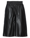 19.70 Nineteen Seventy Woman Shorts & Bermuda Shorts Black Size 4 Polyester, Polyurethane Coated