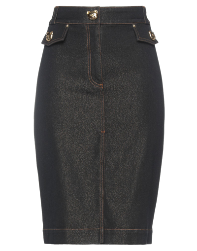 Moschino Denim Skirts In Black