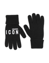 Dsquared2 Man Gloves Black Size Onesize Wool In Black