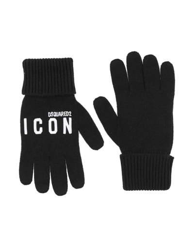 Dsquared2 Man Gloves Black Size Onesize Wool