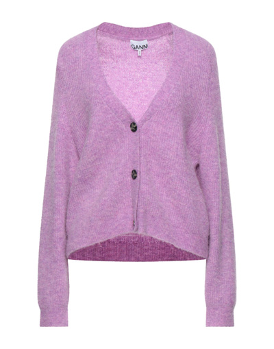 Ganni Cardigans In Light Purple