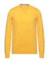 Alpha Studio Man Sweater Yellow Size 40 Cotton