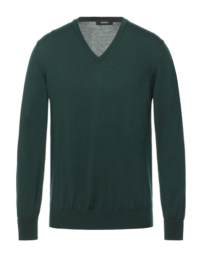 Alpha Studio Sweaters In Green