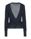 Bellwood Woman Cardigan Midnight Blue Size M Acrylic, Mohair Wool, Polyamide