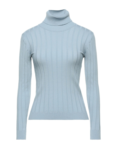 Gabardine Turtlenecks In Blue