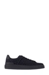 Balmain B-court Monogram Low Top Sneaker In Sha Bleu Marine/ Noir