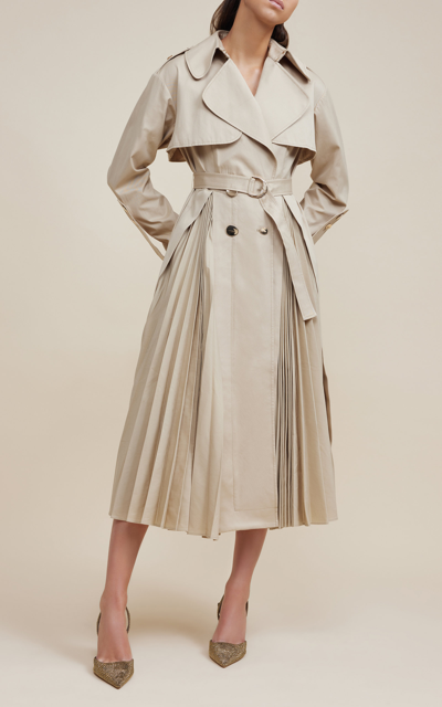 Acler Women's Cliff Double-breasted Cotton Trench Coat In Green