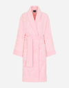 Dolce & Gabbana Bath Robe In Terry Cotton Jacquard In Multicolor