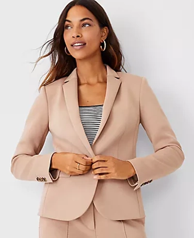 Ann Taylor The One-button Blazer In Double Knit In Natural Camel