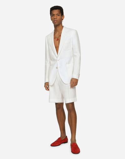 Dolce & Gabbana Linen Shorts In White