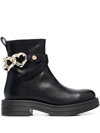 LOVE MOSCHINO HEART-CHARM ANKLE BOOTS