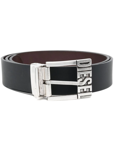 Diesel Logo-buckle Leather Belt In Multicolor