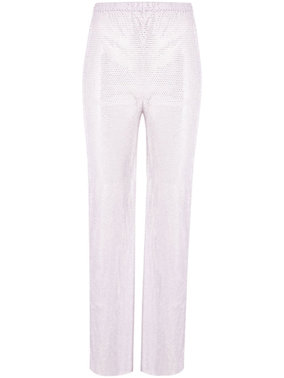 Santa Brands Rhinestone-embellished Flared Trousers In White