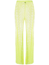Santa Rhinestone-embellished Flared Trousers In Green