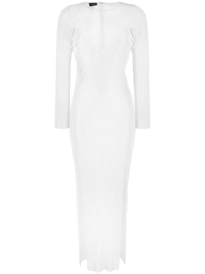 Santa Rhinestone-embellished Maxi Dress In Silver