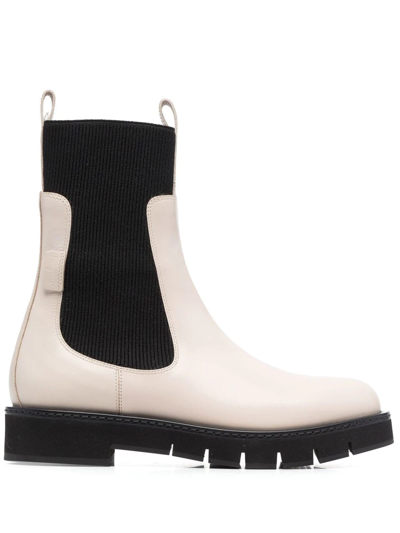 Ferragamo Rook Leather Chelsea Boots In Multicolor