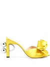 Gucci Shawana Embellished Satin Mules In Yellow
