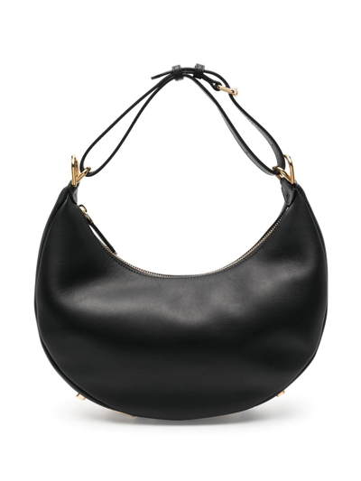 Fendi Graphy Leather Shoulder Bag In Black