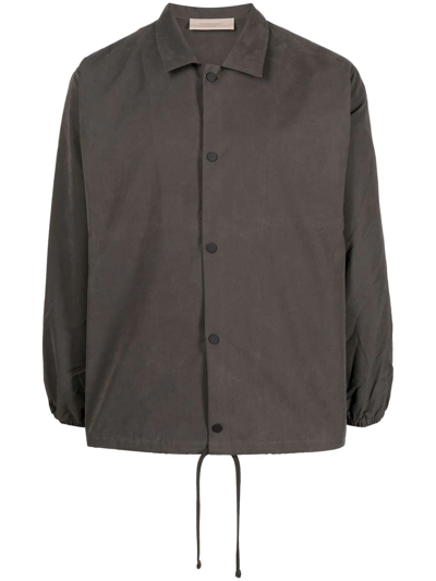 Essentials 1977 Coaches Shirt Jacket In Off Black