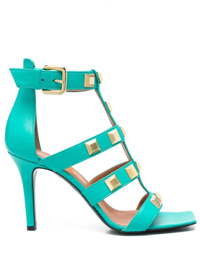 Via Roma 15 Studded 95mm Sandals In Blue