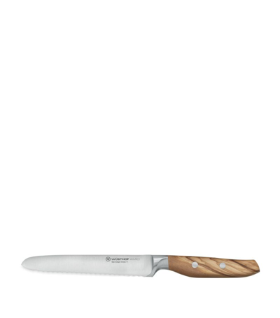 Wusthof Amici Serrated Utility Knife In Brown