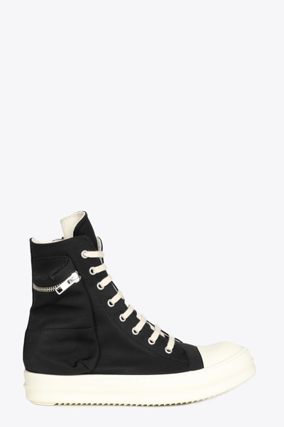 Drkshdw Sneaks Cargo Black Nylon Lace Up Cargo Sneaker In Nero/bianco