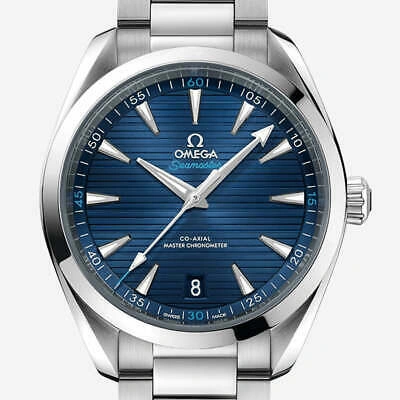 Pre-owned Omega Aqua Terra 150m Blue Dial Steel Bracelet Watch 41mm Ref220.10.41.21.03...