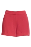 Cinq À Sept Elaine Crepe Shorts In Raspberry
