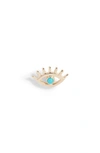 Anzie X Mel Soldera Lash Evil Eye Single Earring In Turquoise