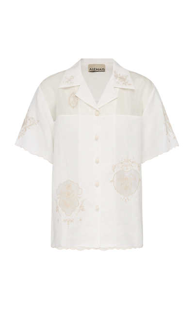 Alemais Embroidered-detail Linen Shirt In White