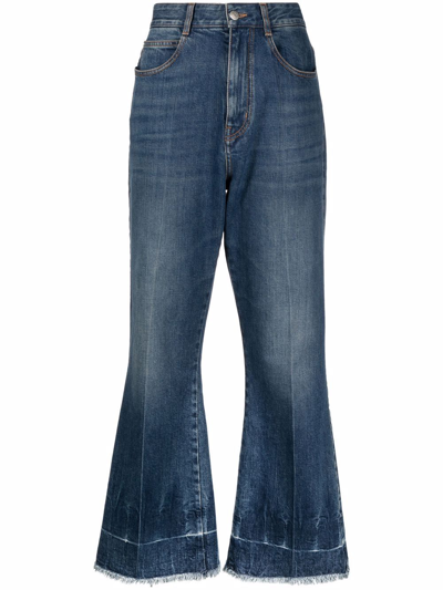 Stella Mccartney 90s Blue Cropped Flared-leg Jeans