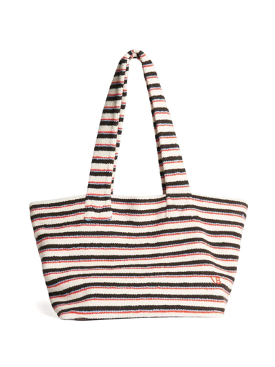 Victoria Beckham Stripe-detail Beach Bag In White