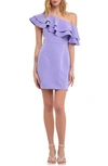 Endless Rose One Shoulder Minidress In Lilac