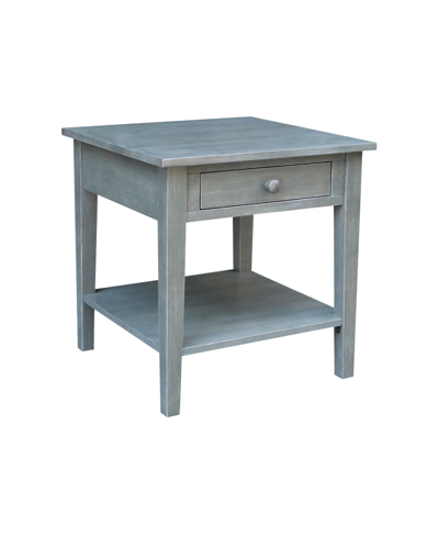 International Concepts Spencer End Table In Antique Washed Heather Gray