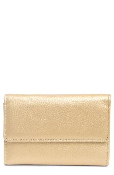 Mundi Small Leather Goods Rio Indexter Trifold Leather Wallet In Metallic Bronze