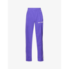 Palm Angels Logo Print Tech Jersey Track Pants In Purple White