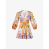 Zimmermann Pattie Wrap-over Cotton Mini Dress In Spliced