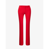 ALEXANDER MCQUEEN PLEATED FLARED MID-RISE WOVEN TROUSERS