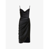 House Of Cb Womens Black Reva Corset Satin Midi Dress In Black