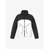 Moncler Black And White Barbat Down Jacket In Black White