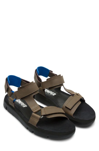 Camper Oruga Touch-strap Sandals In Brown